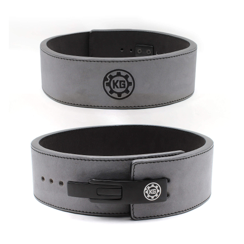 Пояс KG Split Leather Grey — фиксация и стабильность в силовой базе